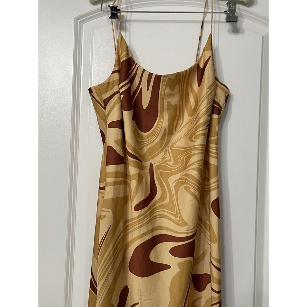 Y2K Swirl Print Slip Midi Dress Grunge Whimsigoth Bombshell Party Summer Maxi - Picture 4 of 12